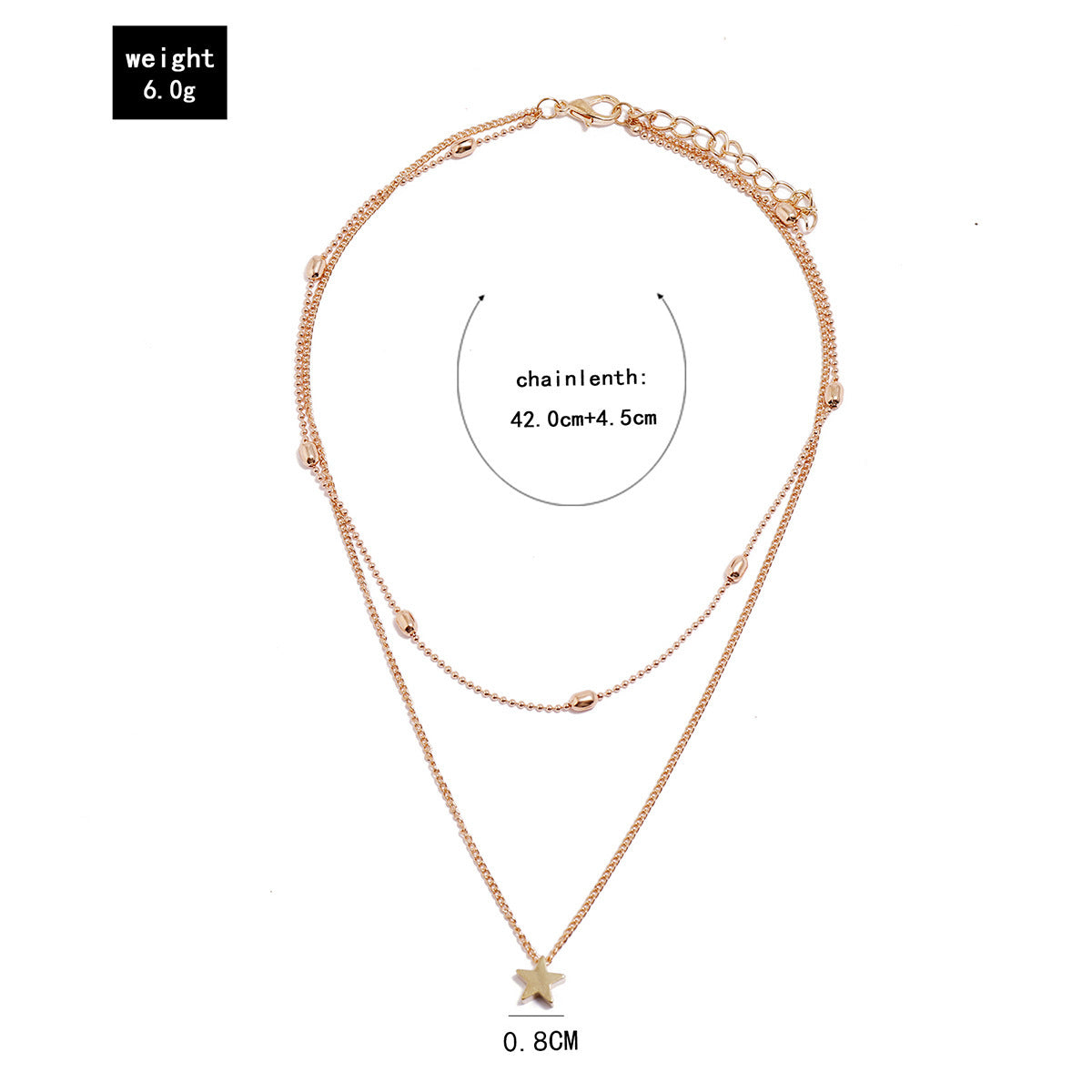 Double-layer Disc Crescent Necklace